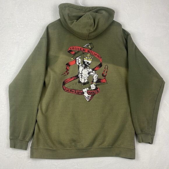 Classic By Style Skull Graphic Sweater Adult Medium Green Hoodie Sweatshirt - Picture 1 of 11